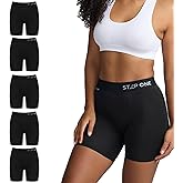 STEP ONE Womens Boxers Underwear, 5-Pack, Viscose from Bamboo Womens Underwear, Moisture-Wicking, Anti-Chafing Boxers