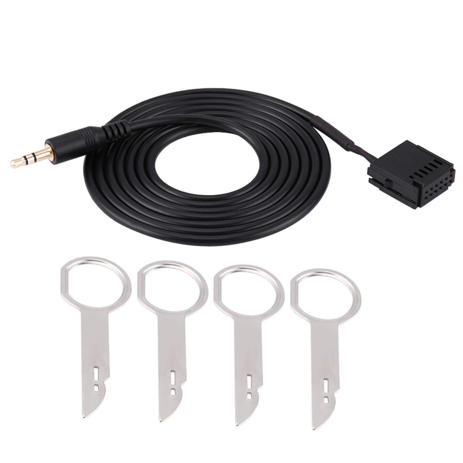 Ymiko AUX Cable Car Audio Aux Auxiliary Cable Adapter for 6000CD AUX Cable Mondeo with 6000CD Removal Tool Keys