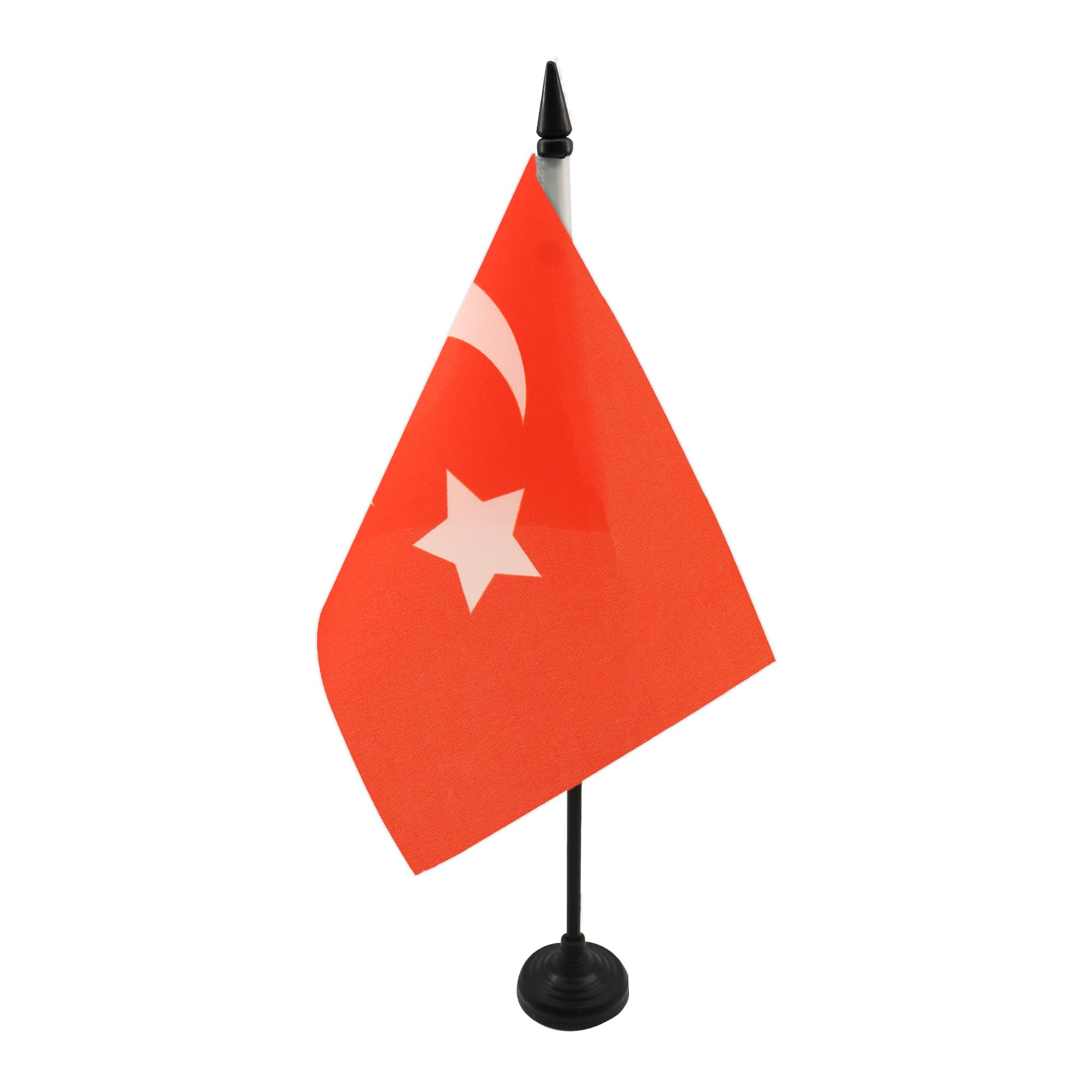 AZ FLAG Ottoman Empire Table Flag 5'' x 8'' - Turkish Empire Office Decoration 100% Polyester 21 x 14 cm - Mini Desk Flag with Pole and Black Plastic Base