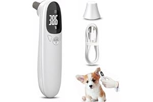 Ear Thermometer for Pet, Accurate 32-42.9℃ Ear Temperature Thermometer, Digital USB Rechargeable 5x1.5 Pet for Dog, Cat, Pig,