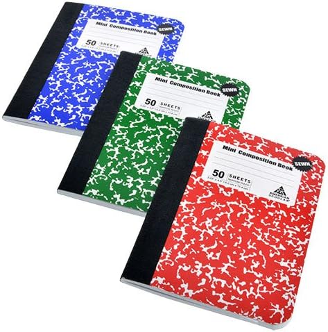 Mini Composition Books 3 Pack - 50 Sheets Notebooks by Sunflower Day
