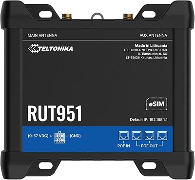 Teltonika RUT951 Industrial 4G LTE Cat 4 Router Dual SIM WiFi Ethernet VPN