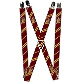 Buckle-Down Suspenders-Gryffindor Crest/Stripe Burgundy/Gold
