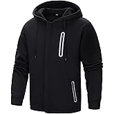Wirltte Hoodies for Men Casual Long Sleeve Mens Zip up Hoodies Hooded Fleece Sweatshirts with Pocket
