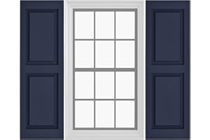 Pontiac Trail Raised Panel Vinyl Shutters (1 Pair) | 14.5"x35" - Navy Night Sky | Exterior Window Shutters | Includes Mounting Hardware | Simple Installation | Made in USA