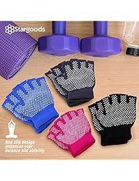 Stargoods Guantes de yoga   Pack de 4 pares antideslizantes para entrenamiento y entrenamientos