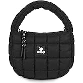 DOYOGI Puffer Small Handbag Nylon Purses Lightweight Cotton Padding Hobo Quilted Wristlet Bag for Women