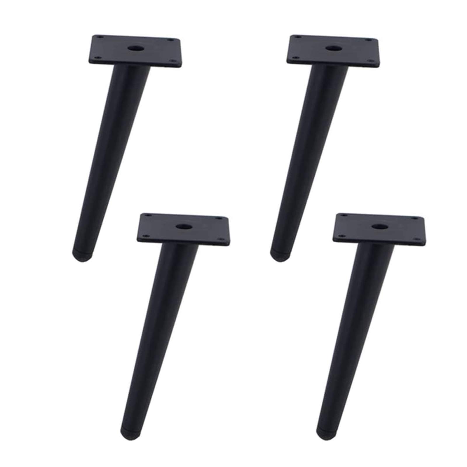 4 Pcs Furniture Legs, DIY Metal Table Furniture Legs, Modern Metal Tapered Shape Furniture Legs for Cupboard, Sofa, Armchair, Ottoman (Black, 10cm)