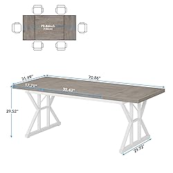 Tribesigns Farmhouse Dining Table for 6