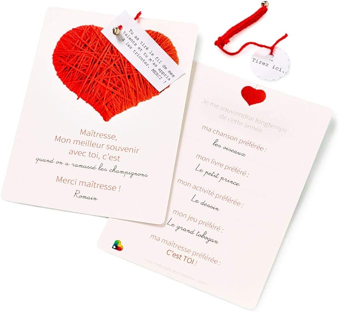 Cadeau Maitresse Carte A Completer Message A Detricoter