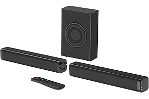 GEOYEAO Sound Bars for TV with Subwoofer, 2.1ch Home Audio Speaker & 3D & 240W Deep Bass Subwoofer Bluetooth 2-in-1 Detachable TV Surround Sound Speaker System