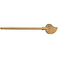 dophee Chinese Leaf Bolt Locking Pin, Safety Pure Brass Key Latches Locking Arm Deadbolt for Asian Style Cabinet Door Chest Furniture Hardware Locking Up Files, 11cm/4.33"