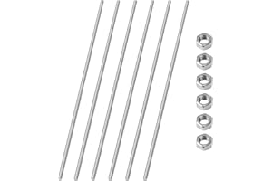 HiPicco M4 x 150mm Fully Threaded Rod & Studs, 304 Stainless Steel Right Hand Threads Rods, M4-0.7 Thread Pitch for Anchor Bo