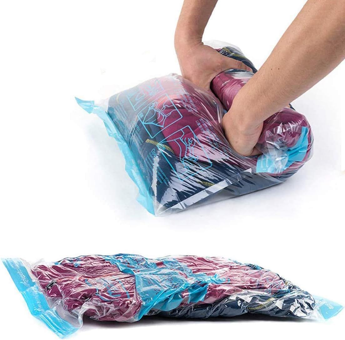 Compression Bags for Travel, Storage and Camping,12 Pcs (Small×4,Large×4,Jumbo×4) Roll Up Reusable Travel Space Saver Vacuum Storage Bags, No Vacuum or Pump Needed,by Aimary-Tech