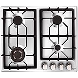 NOXTON Gas Cooktop Hob Gas Stove Top 4 Sealed Burners for LPG Natural Gas Stainless Steel with FFD Thermocouple Protection Ea