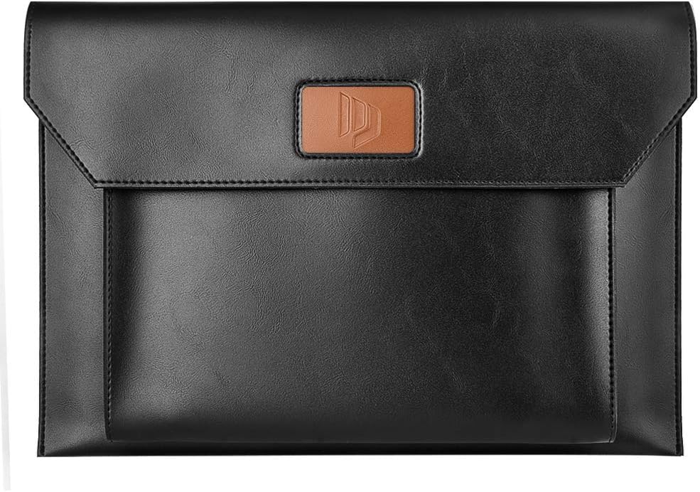 Dadanism 13-13.3 inch Laptop Sleeve Case Bag fits Surface Laptop Surface Book MacBook Pro Surface Pro X, Lightweight PU Case Bag Fit MacBook Air/Pro 2012-2016, Lenovo Dell Toshiba HP ASUS - Black