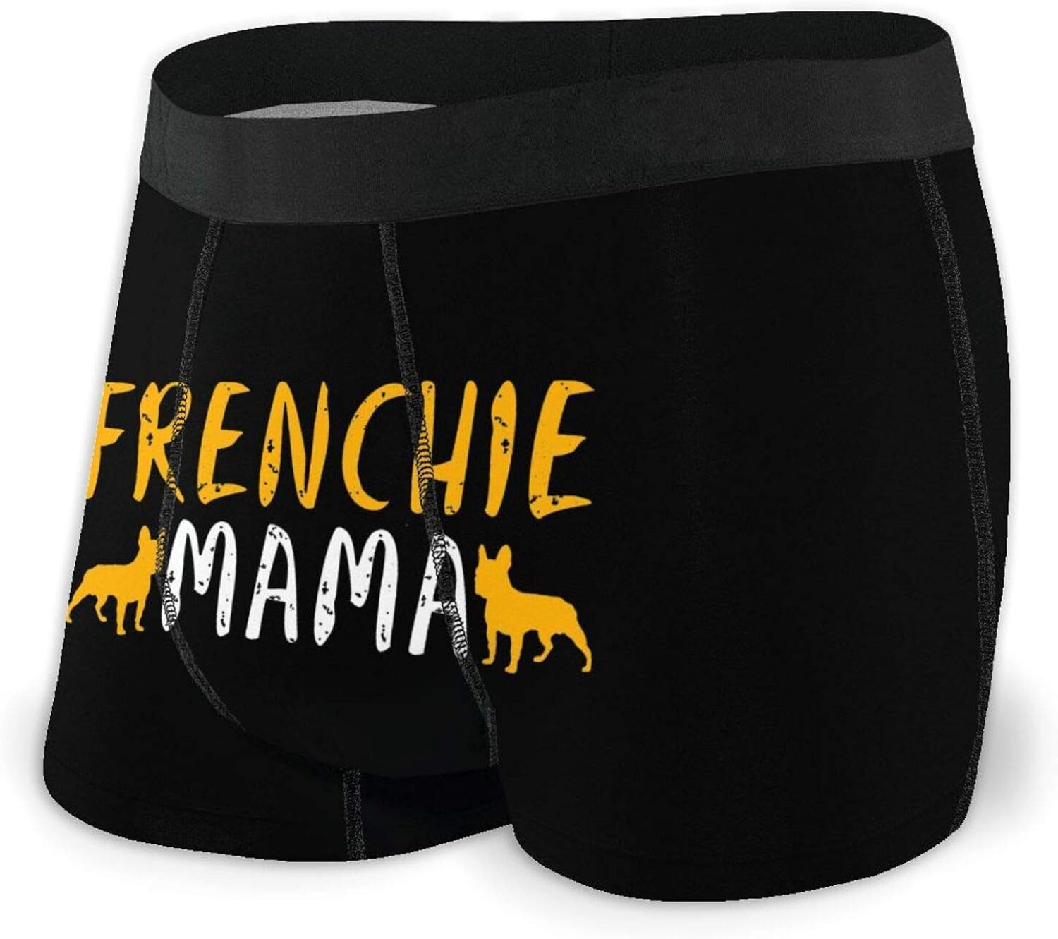 Frenchie Mama French Dog Mens Underwear Breathable Boxer Brief Soft Comfortable Briefs Black