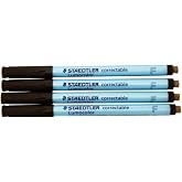 Lumocolor Correctable Pen Fine Point Black Set of Four