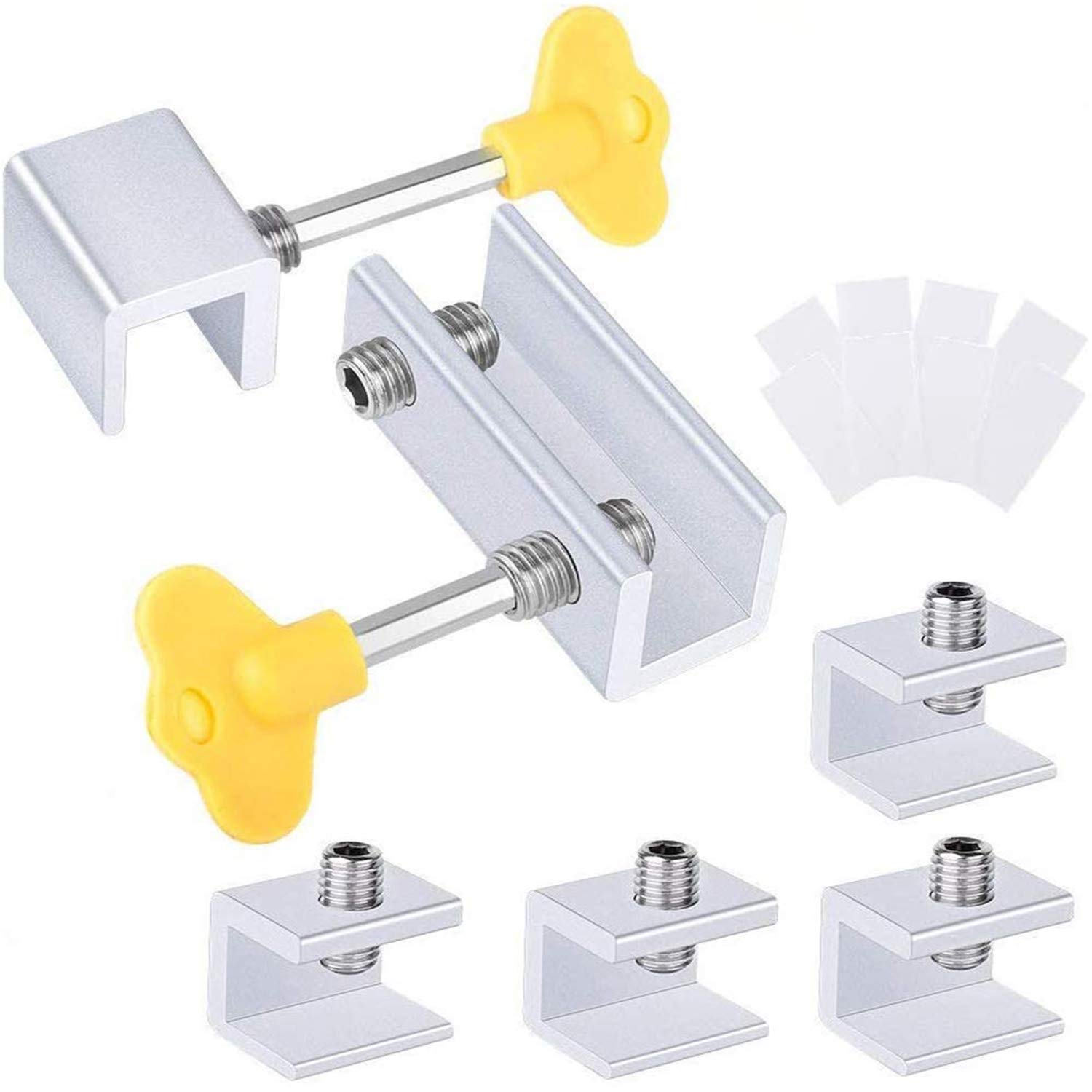Sliding Window Locks - WENTS 6Pcs Adjustable Aluminum Alloy Window Lock Plastic Steel Window Door Lock Stopper Child Safety Anti Theft Protection Window Lock Limiter with Key