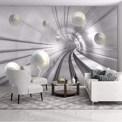 Amazon Djskhf カスタム写真の壁紙モダンな抽象的なトンネルスペース球3d背景壁壁画リビングルーム寝室家の装飾壁紙 240x165cm 壁紙