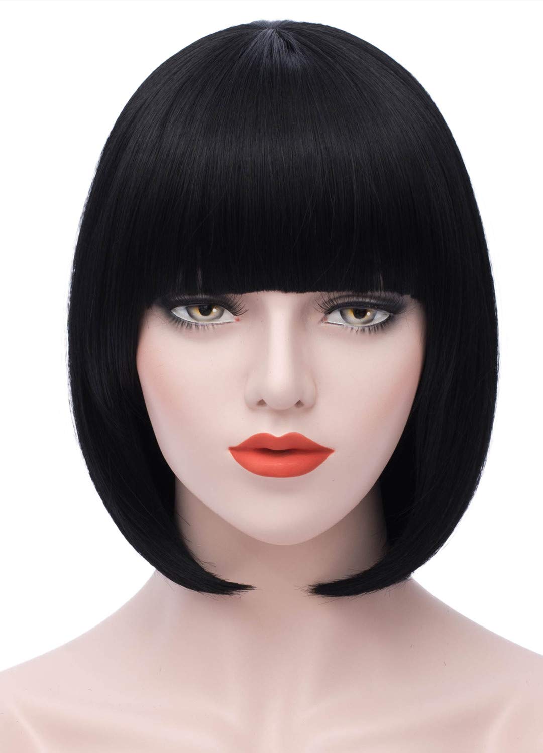 Short black wig with bangs Clearance