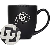 Rico Industries NCAA Schools (C) Standard 15oz Laser Engraved Matte Black Ceramic Bistro Mug - For Hot or Cold Drinks