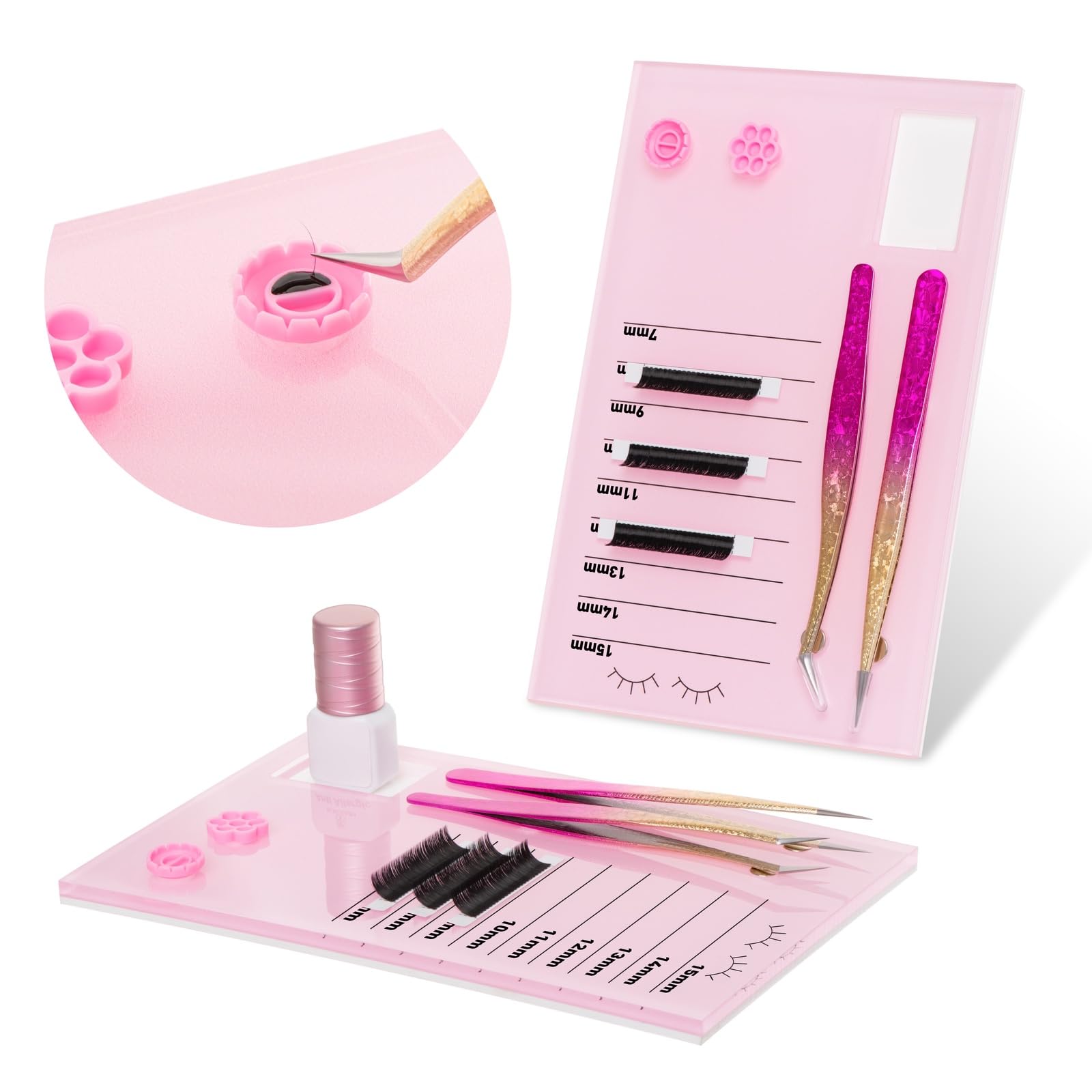 Photo 1 of EKYSSO 3-in-1 Lash Extension Pallet, Lash Trays for Lash Extension, Acrylic Lash Tiles Holder, Lash Strip Pallet Holder, Eyelash Extension Pallet Tray Tools, Lash Holder, Lash Extension Supplies