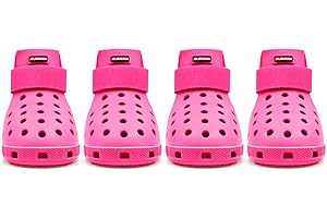 JOLIR DESIGN Dog Shoes for Hot Pavement - Dog Shoe for Small & Medium & Large Dogs, Dog Boots Paw Protectors, Non-Slip, Waterproof, Easy-Clean Dog Booties for Beach and Snow (Pink, Medium)