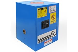 Oiveinya 4 Gallon Safety Storage Cabinet,Galvanized Steel Fire Safety Cabinet Flammable Explosion Proof Cabinets,Adjustable Shelf Chemical Safety Cabinet for Commercial Industrial Home (Blue)
