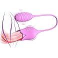 Vibrator Adult Sex Toys for Women, Rose Stimulator 4 in 1 Clitoral Vibrator/Tongue Licking - Insertable Tongue Licking Adult Toy - Vibrating Anal Plugs, Female Sucking Clit Stimulator with 10 Modes