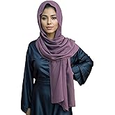 MiaoChoice Soft Viscose Hijab Scarf for Women,Lightweight Cotton Feel Wrap, Breathable Travel Shawl, Modest Fashion Headscarf