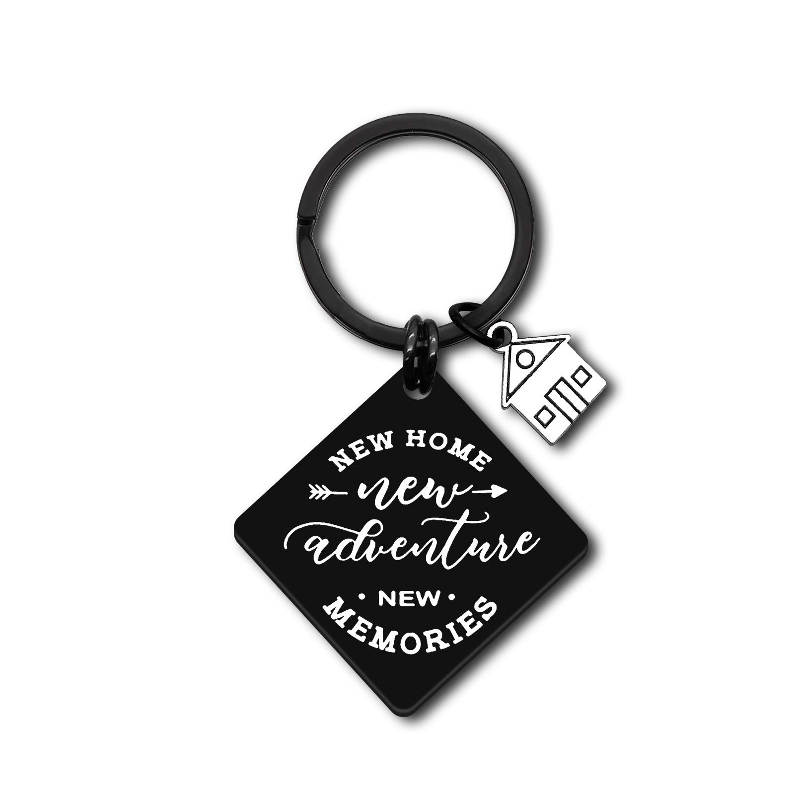 Housewarming Gifts for New Home Owner Keyring for New Home First Home Gift for Couple Friends New Adventures New Memories Keychain Realtor Closing Gifts House Keyring Moving in Gifts for Family
