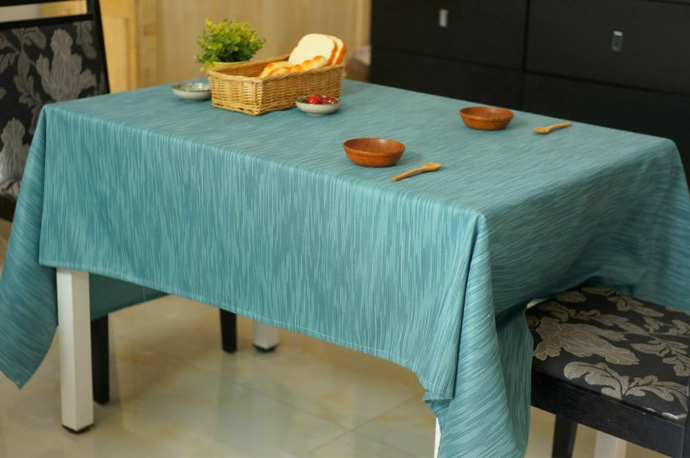Kingmerlina Polyester Linen Waterproof Rectangle Pure Color Tablecloth Multi Sized