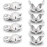 100Pcs Crimp Beads Tips, Crimp Beads for Jewelry Making 4mm Crimp Open Bead Cover for Jewelry Making Clamshell Tips Beads Fold-Over Knot Cover Knot Covers Ends Caps for DIY Bracelets Necklaces