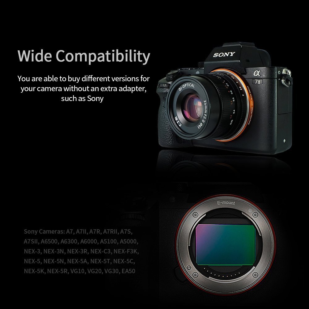 ファッション通販 Sony 手動固定レンズ F2 0 35mm 7artisans ii B07mzqx3jw ブラック X M1用 X At X A3 X X A10 A6500 s rii r デジタルカメラ