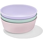 OXO Tot Stackable Bowl Set, 3-Pack, Light Multicolor | Space-Saving Nesting Design, Silicone Non-Slip Base, Ideal for Toddler Meals and Snacks, Baby-Led Weaning