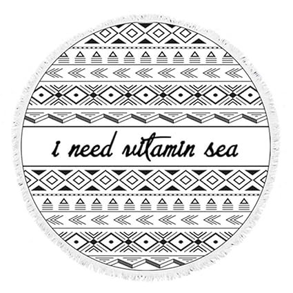 Lwpcp Serviette De Plage Rond Imprimé Gros Gland Circulaire