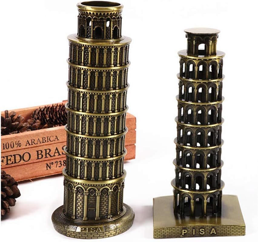 SDBRKYH Leaning Tower of Pisa Model, Architectural Model Metal Crafts Tourist Souvenir Collection 715.5Cm/6.517.8Cm,2PCS