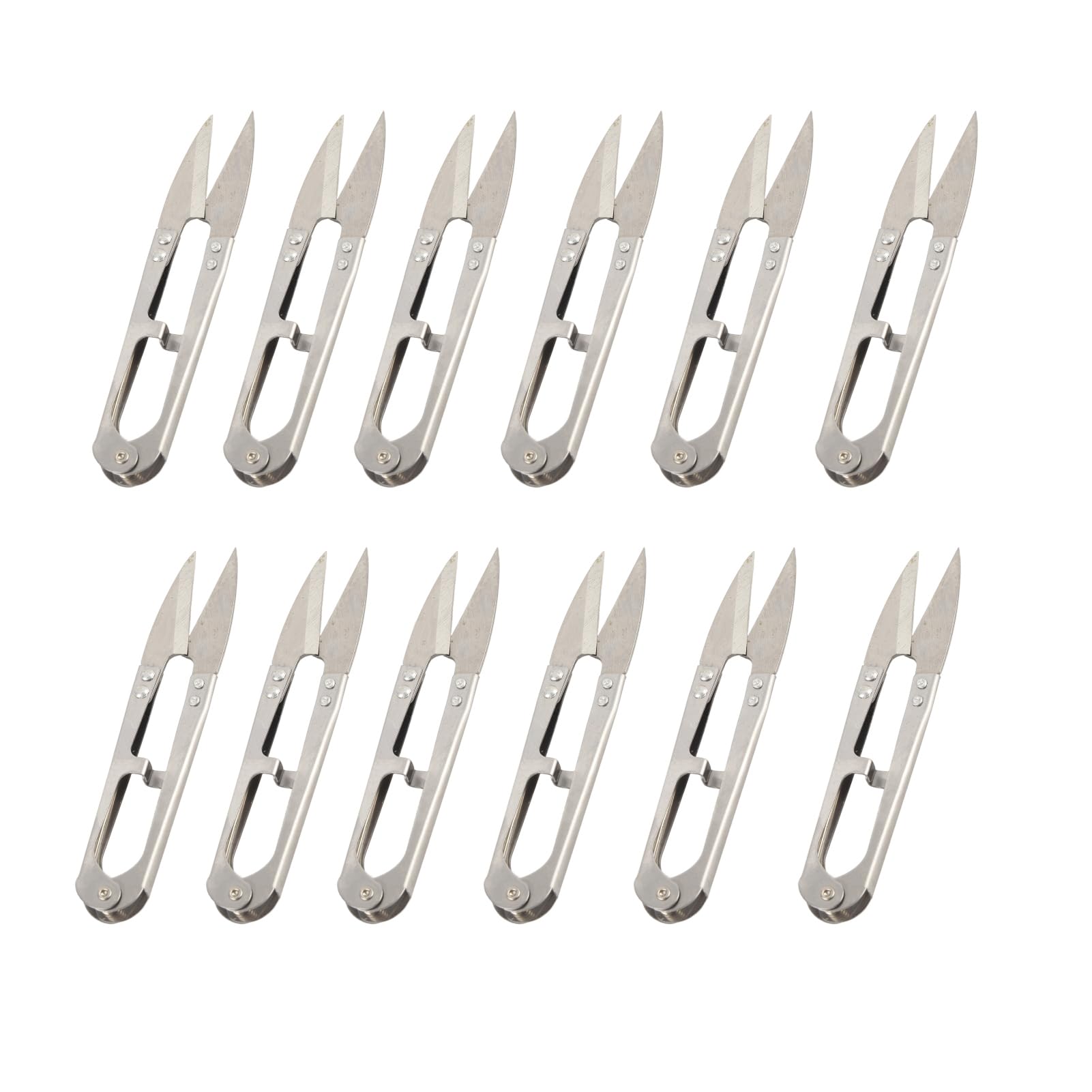 12Pcs U-Shape Sewing Scissors for Embroidery, Yarn & Trimming - Stainless Steel Small Snips for Arts, Crafts & DIY Projects