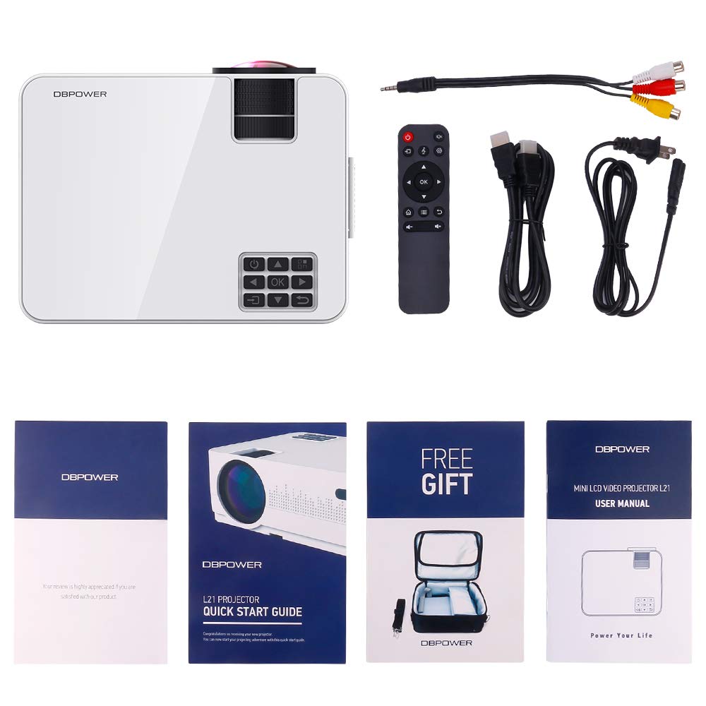 DBPOWER L21 LCD Video Projector, Upgraded 5000L 1080P 1920x1080