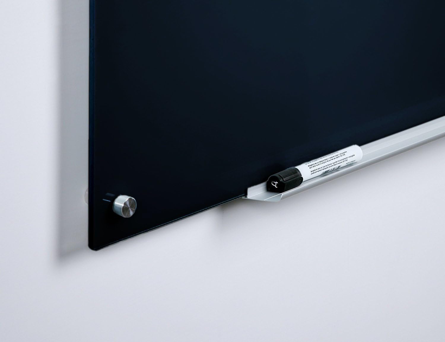 Audio-Visual Direct Magnetic Black Glass Dry-Erase Board Set - 60 cm x 90 cm - Includes Board, 2 Magnets, and Aluminium Marker Tray - Image 4