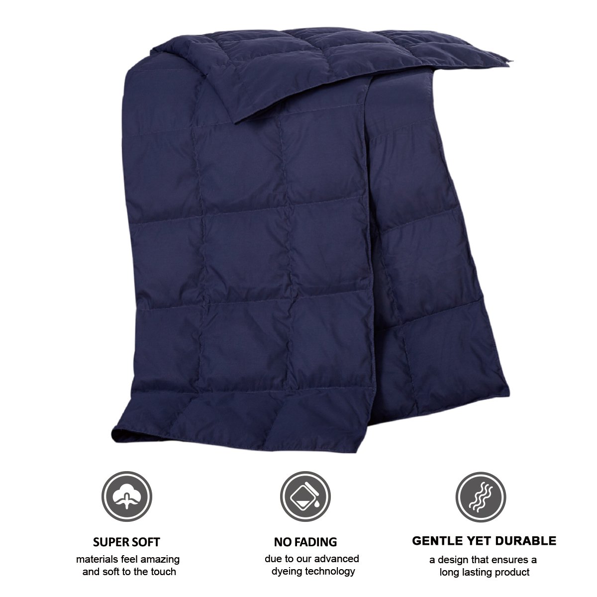 Puredown Packable Down Throw Sport Blanket, Downproof Fabric, 50x70