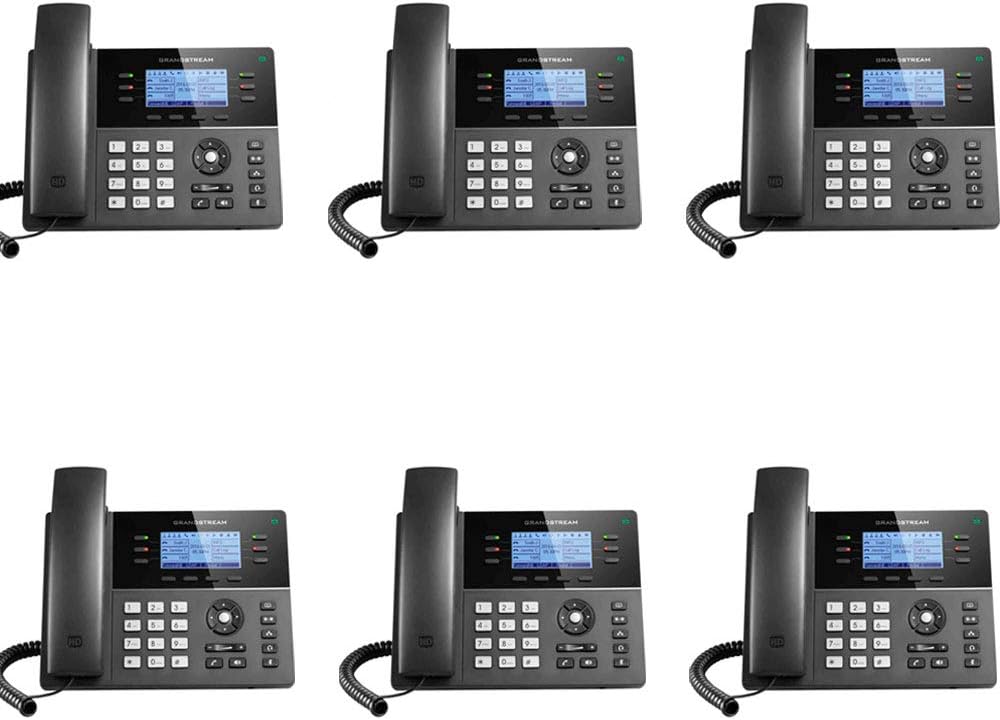 Grandstream GXP1760 Bundle of 6 Powerful Mid-range HD IP Phone 6-Line, 3 SIP accounts