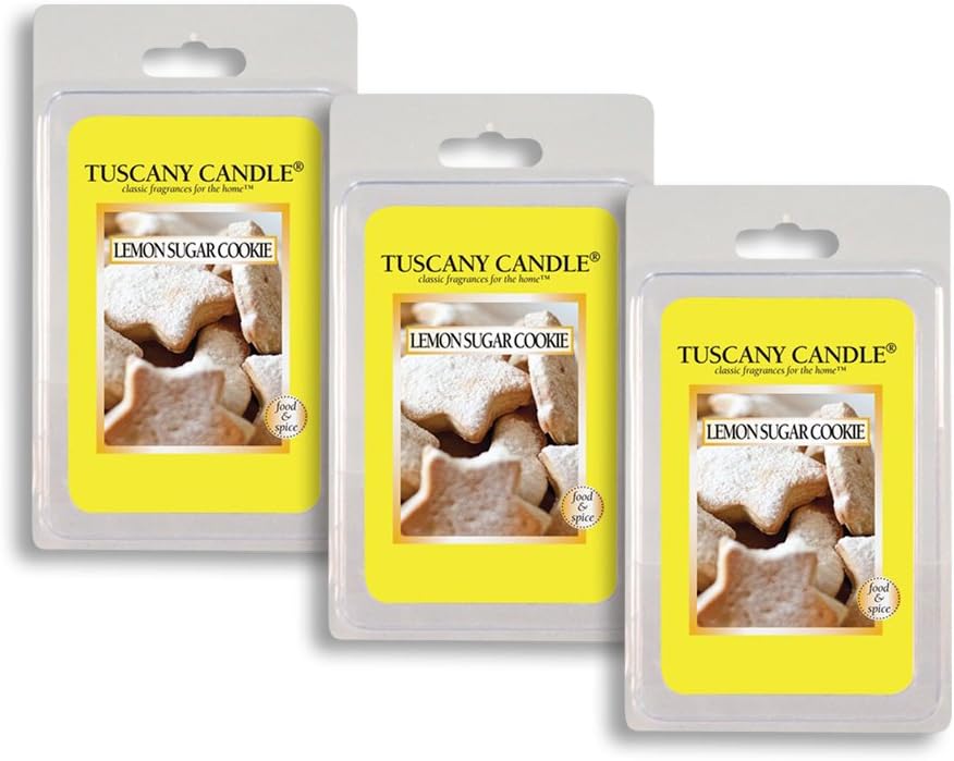 3 Pack - Lemon Sugar Cookie Tuscany Candle Wax Melts Fragrance Bars, 2.5-Ounce