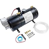 MAX 150PSI DC 12V Air Compressor with 3 Liter Tank 0.8 Gallon | Fit for Train Truck Horns Motorhome Tires | Inflator Air Compressor with 3L Tank Train Air Horn Kit