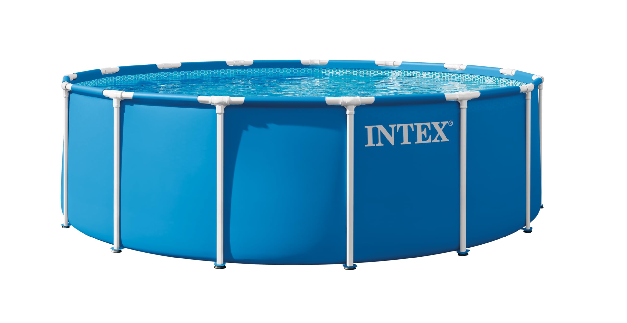 Photo 1 of (used)(see all images) INTEX Metal Frame Above Ground Pool Set, Round Swimming Pool with Steel Frame, 1000 GPH Cartridge Filter Pump