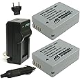 Wasabi Power Battery (2-Pack) and Charger for Canon NB-10L, CB-2LC and Canon PowerShot G1 X, G3 X, G15, G16, SX40 HS, SX50 HS, SX60 HS