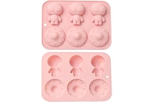Stiesy 2 Pcs Alien Spaceship Silicone Molds Cute Fondant Cake Molds for UFO Theme Candy Chocolate Sci-Fi Party Decor