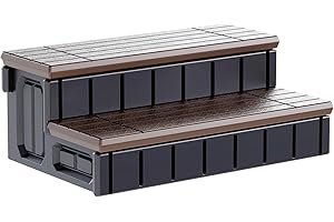 KUAFU Universal Spa Hot Tub Step with Storage Outdoor Indoor Compartment Spa 2-Step Stool Pool Ladder Plastic Handi Step Slip
