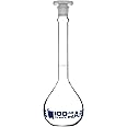 EISCO Volumetric Flask, 100ml - Class A, ASTM - Tolerance ±0.08ml - Polypropylene Stopper - Single, White Graduation - Borosilicate Glass